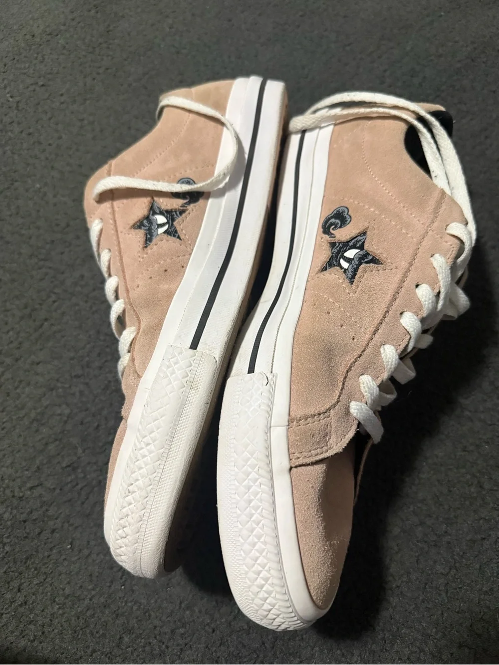 Converse Suede One Star Sneakers in Blush Pink and White